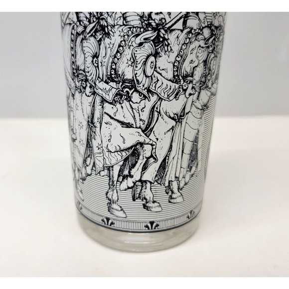 Vintage Cera High Ball Knights Camelot Glasses Tumblers MCM 22K Gold Trim Durer - Picture 12 of 14